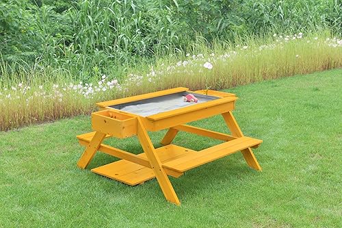 Miniatura 6 de Avenlur Mesa de arena de madera para niños, juego sensorial, madera de pino duradera, portátil, estante de almacenamiento, juego imaginativo