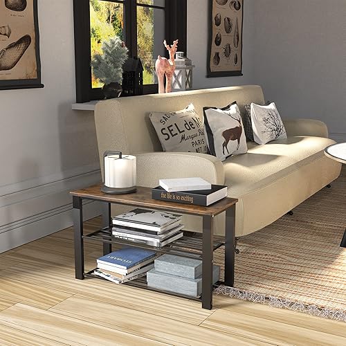 Miniatura 5 de Simple Houseware - Banco de almacenamiento de zapatos con tapa de madera para entrada, color marrón rústico Marrón (Rustic Brown),Marrón