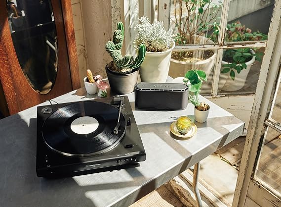 Audio-Technica AT-LP60XBT-BK Fully Automatic Wireless Belt-Drive Stereo Turntable, Hi-Fi, 2 Speed, Anti-Resonance, Die-Cast Aluminum Platter, Black