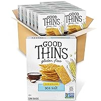 Vista 20 de Good Thins Galletas saladas de tres quesos con arroz y queso sin gluten, galletas para bocadillos a granel, 6 cajas de 3.5 onzas