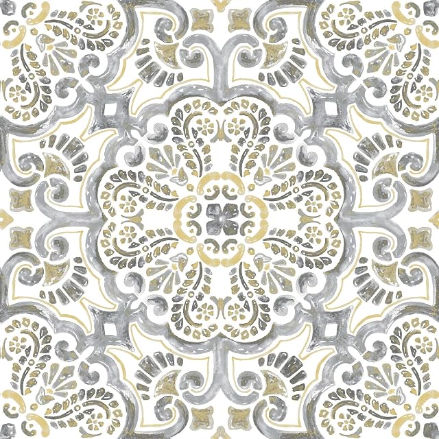 WallPops FP2947 Antico Peel & Stick Floor Tiles, Multi-Colour, 12 x 12 inches
