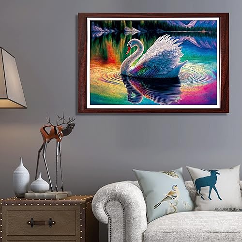 Miniatura 4 de Rompecabezas de madera únicos, diseño de cisne de lago, 200 piezas de tamaño mediano de 8.7 x 12.6 pulgadas, lujoso rompecabezas de madera con forma