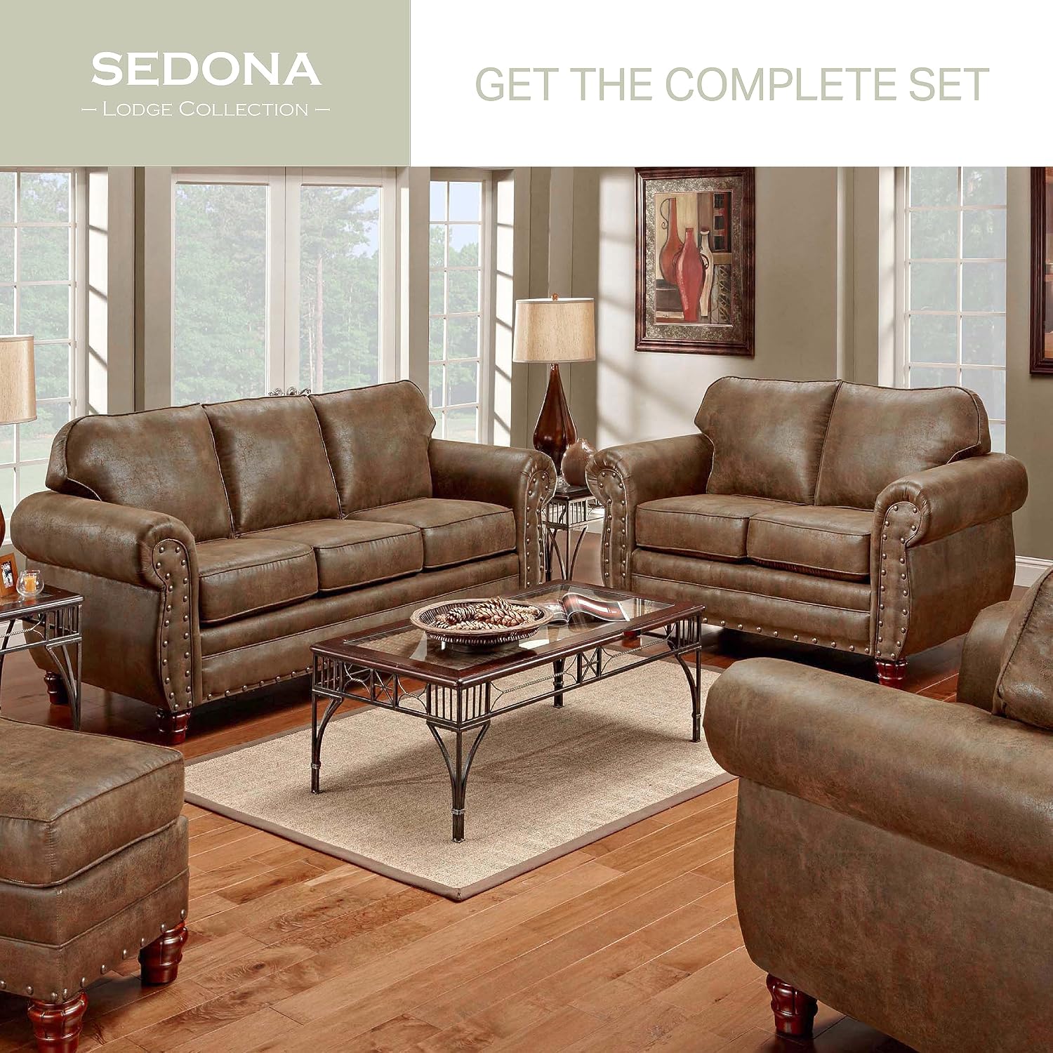 Sedona Sleeper Sofa 88" Microfiber Brown by American Furniture Classics