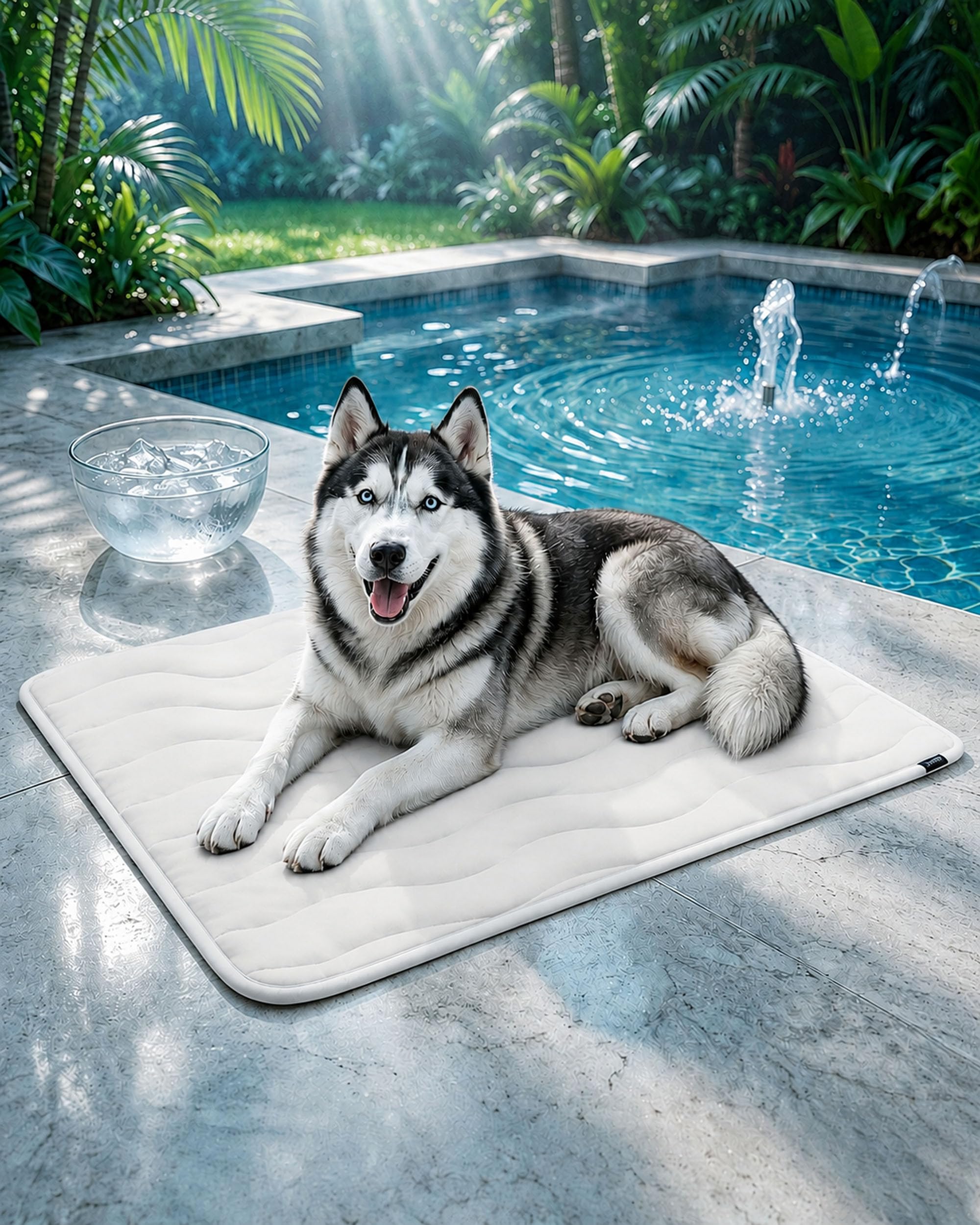 Kobolaf Dog Cooling Mat, Ice Silk Cooling Mat for Dogs，Light Gray：XL