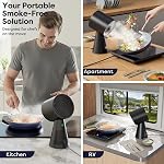 CIARRA Desktop Range Hood, Mini Cooker Hood with 2 Speed Exhaust Fan, Detachable Aluminum Filter, Large Oil Collection Cup, Portable Extractor Hood for Indoor BBQ, Hot Pot, Fondue, CBPHB01