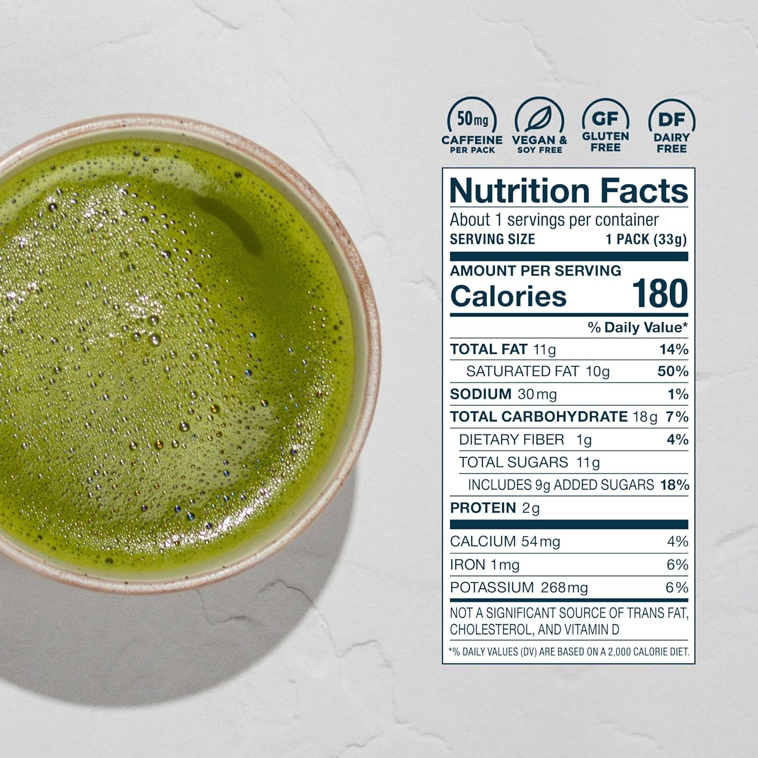 Laird Superfood Instant Latte Matcha, Non-Dairy, Superfood Creamer, Gluten Free, Non-GMO, Vegan, 15pk Sachets