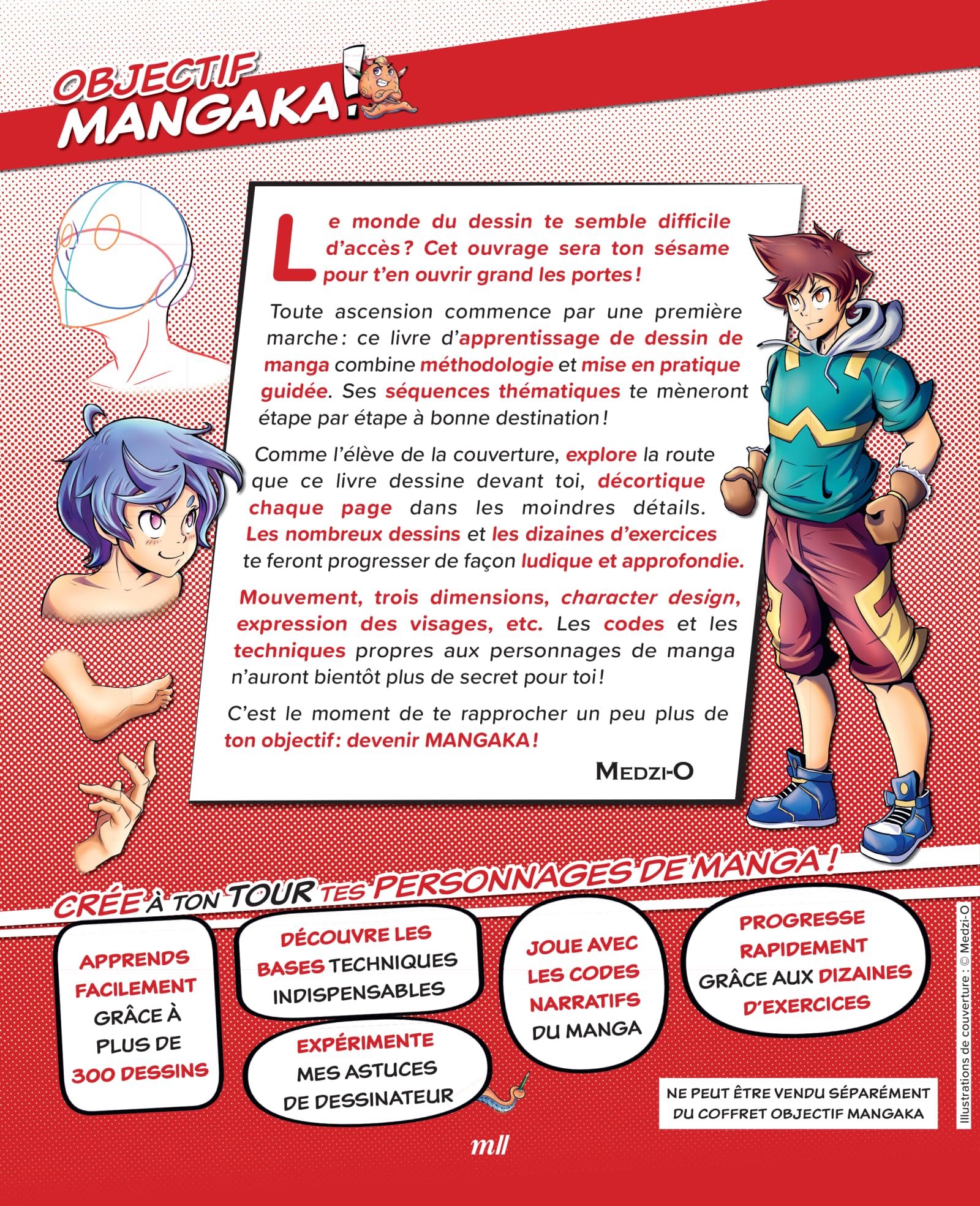 Kit de l'apprenti mangaka - Un manga à créer soi-même (coffret): Apprends à dessiner tes personnages de manga !