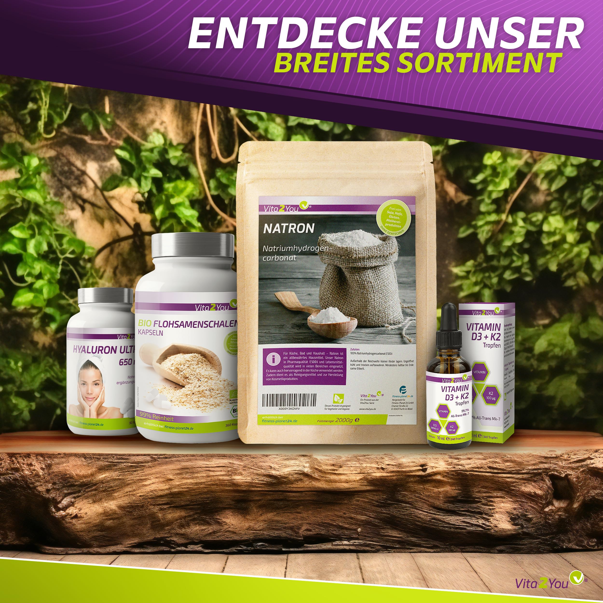 Vita2You Vitamin D3 + K2 Tropfen - Vitamin D3 5000 IE - Vitamin K2 100µg pro Tropfen - K2VITAL - MK-7-99,7% All-Trans - MCT-Öl - Premium Qualität - Made in Germany