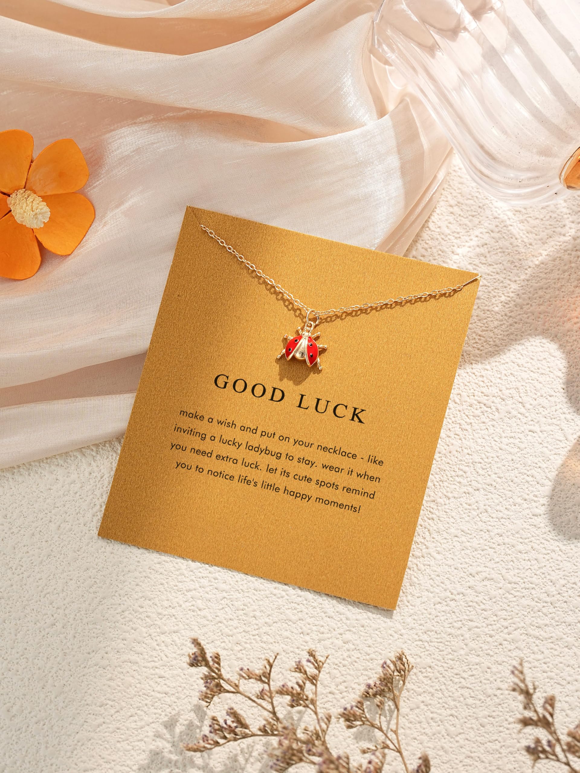 14K Gold Plated Pendant Necklace for Women, Dainty Charm Good Luck Inspirational Gifts for Her Friendship Necklace Cherry, Positive Duck, Shell Pearl Fish Beach Jewelry