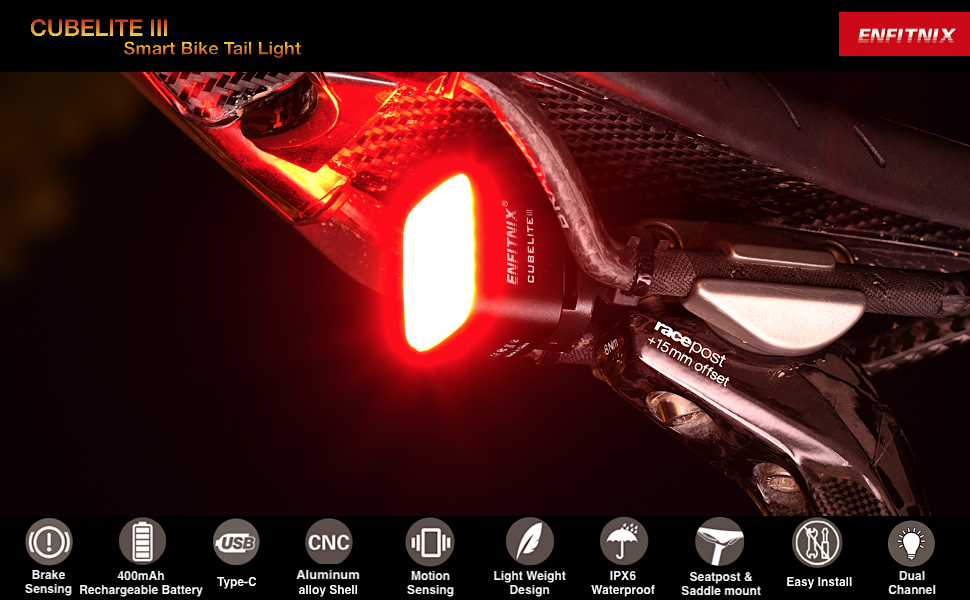 Light Bar For Ebike CubeLite II Xlite100 Bicycle Smart Auto Brake