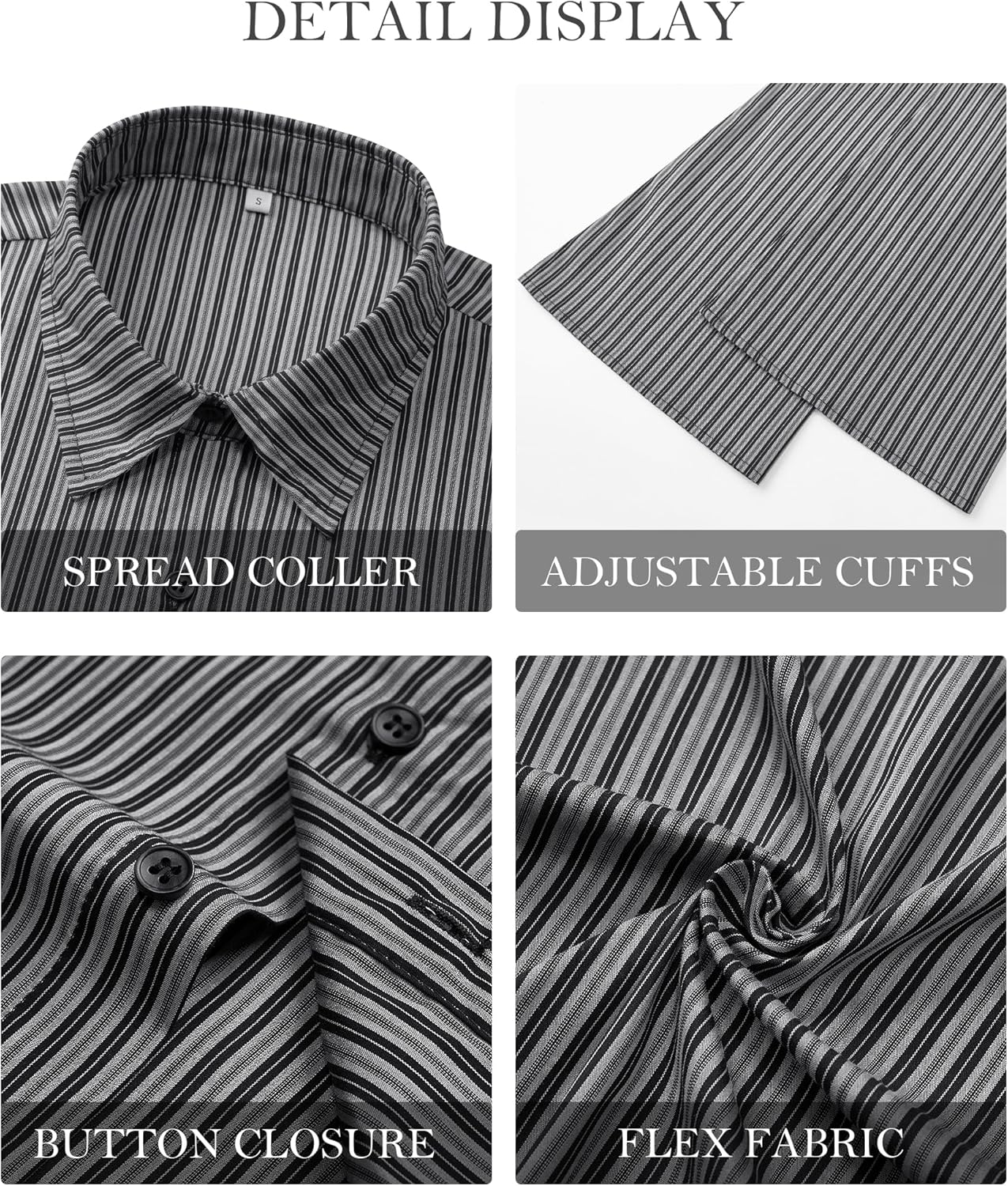 Striped Button Down Shirts for Women Dress Shirt Slim Fit Long Sleeve Casual Collared Work Blouse Y2K Fall Outfits - Image 5