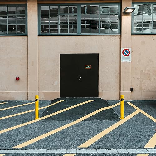 Miniatura 9 de Paquete de 1 bolardo de seguridad de 42 pulgadas de alto x 4.5 pulgadas de profundidad, 12 Ga (0.106 in), base 8 x 8 pulgadas, con 4 pernos de