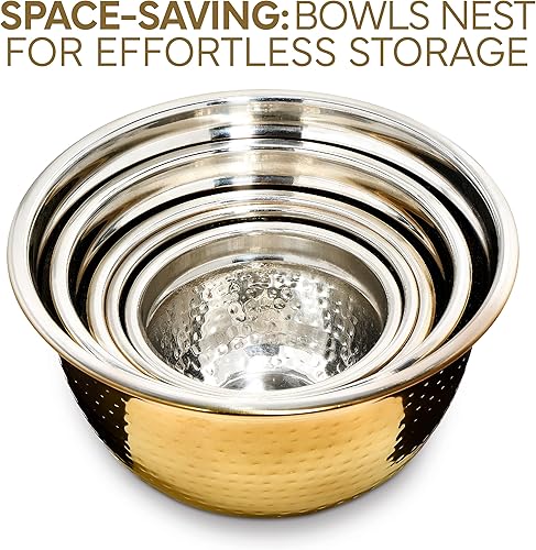 Miniatura 4 de COOK WITH COLOR - Juego de 18 cuencos de mezcla con tapas herméticas, cuencos de acero inoxidable hechos a mano, contenedores de almacenamiento de