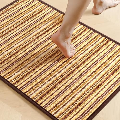 Miniatura 21 de YIHOUSE Alfombras de Baño 17x24 - Alfombra de Baño Pequeña Antideslizante de Secado Rápido Absorbente, Alfombras de Baño Delgadas que Caben Debajo