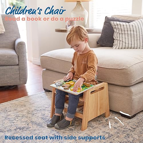 Miniatura 5 de ECR4Kids Taburete para sentarse o escalonar, muebles para niños, natural