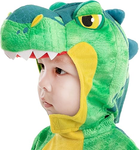Miniatura 4 de Spooktacular Creations Disfraz unisex de T-Rex verde para Halloween disfraz de truco o trato talla 3T