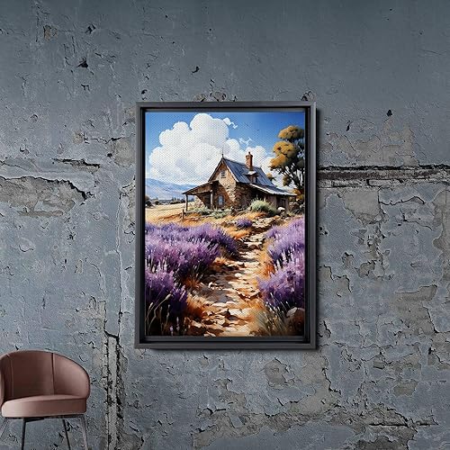 Miniatura 2 de Fields of Lavender, Watercolor Provence Landscape and Lavender Field, Watercolor Prints of Serene Beauty, Canvas, Art Print