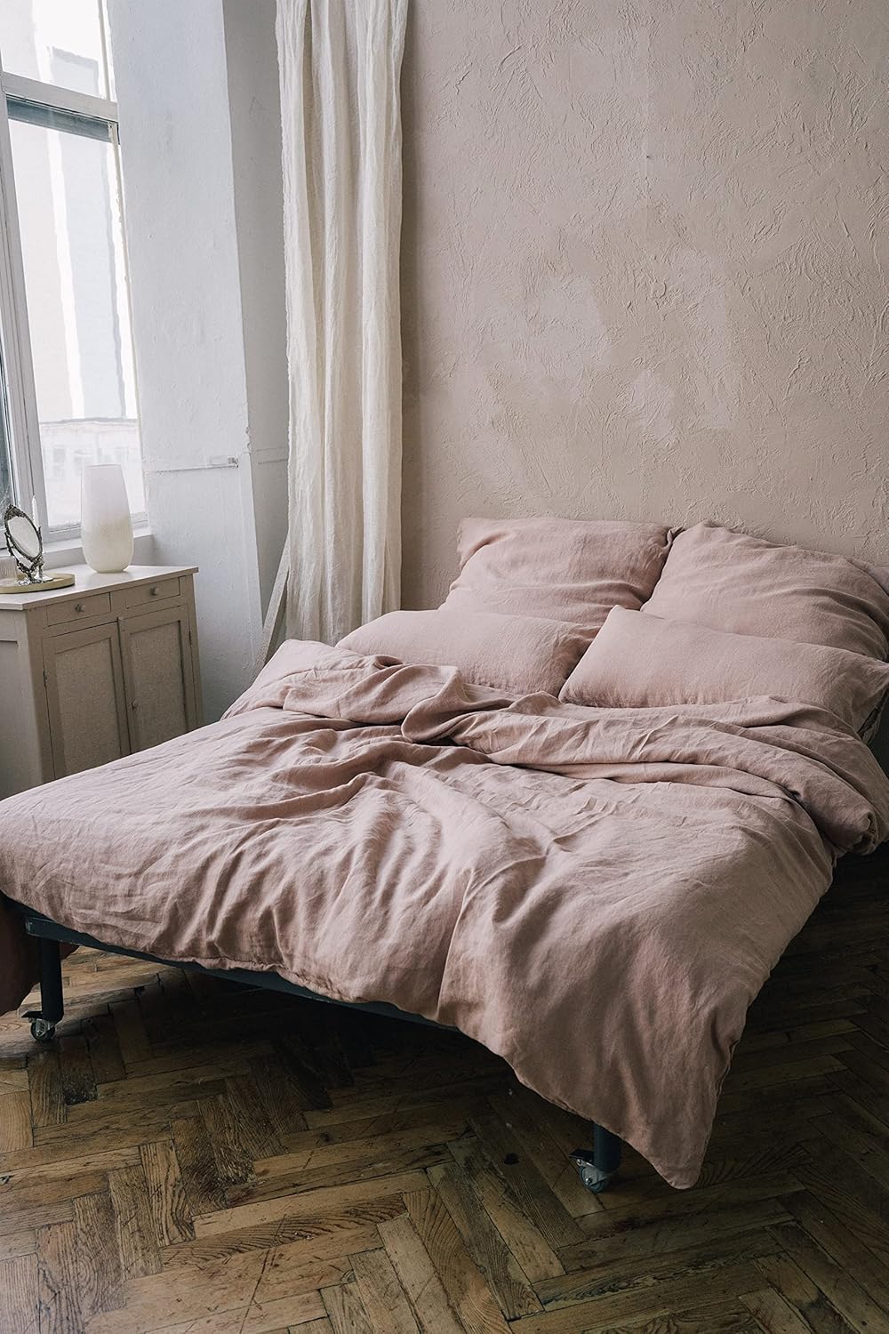 TINTORY® Linen Bed Linen 155 x 200 cm Duvet Cover 155 x 200 cm and