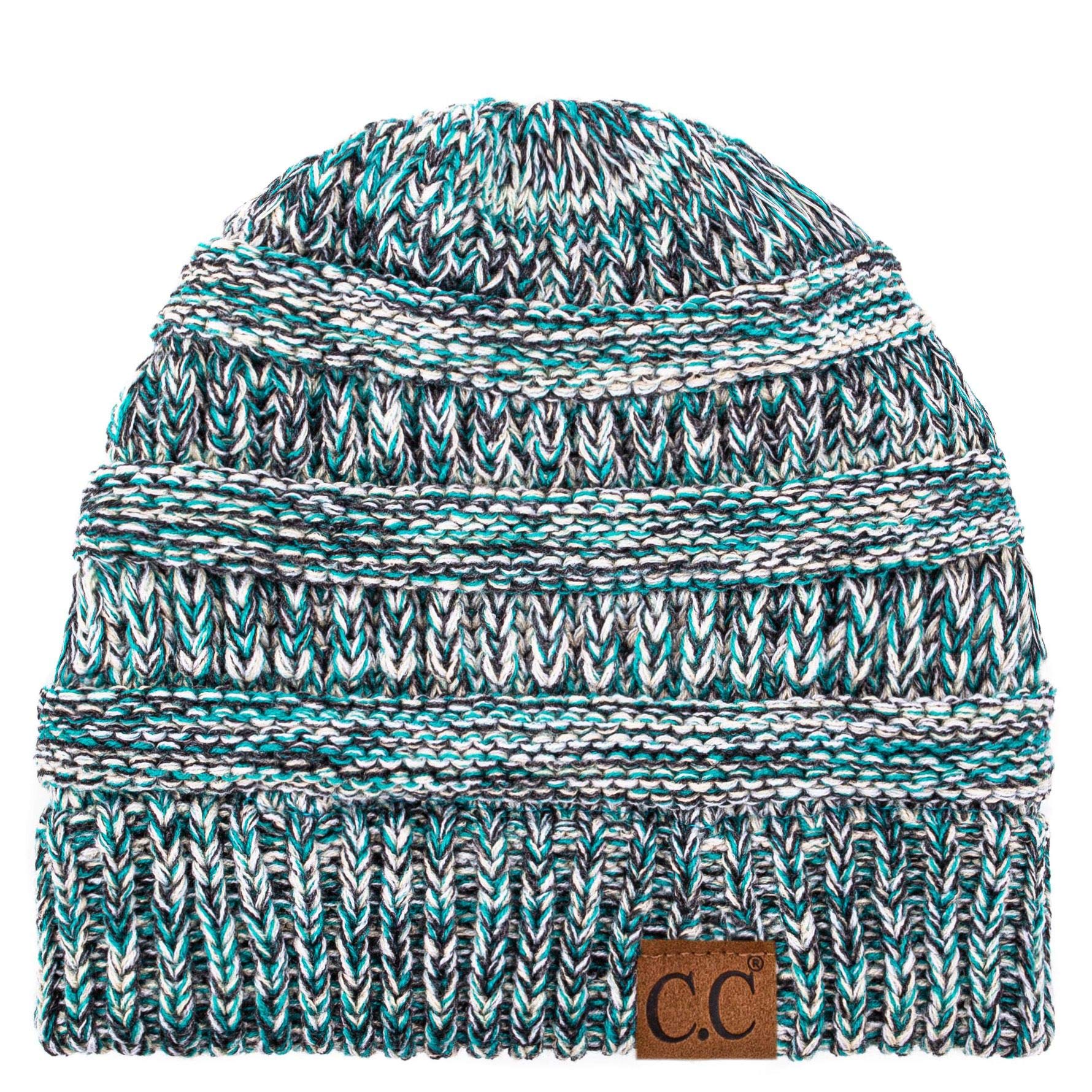 C.C Trendy Warm Chunky Soft Stretch Cable Knit Beanie Skully, Winter Mint, One Size — view 60