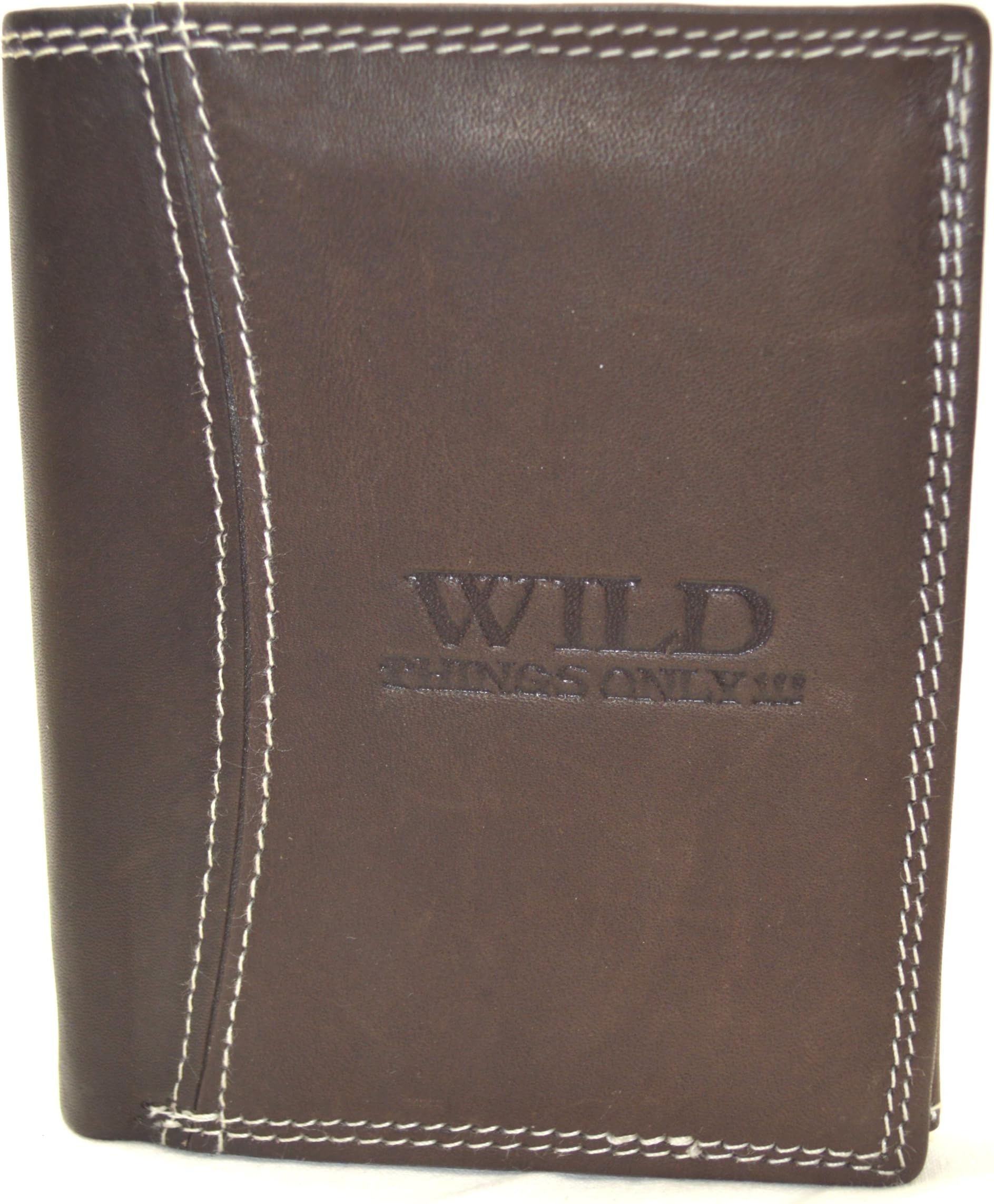 Men's Smooth Pure Leather Wallet Horizontal or Vertical with Double Lock Stitching and No Synthetic Materials - braun hochf