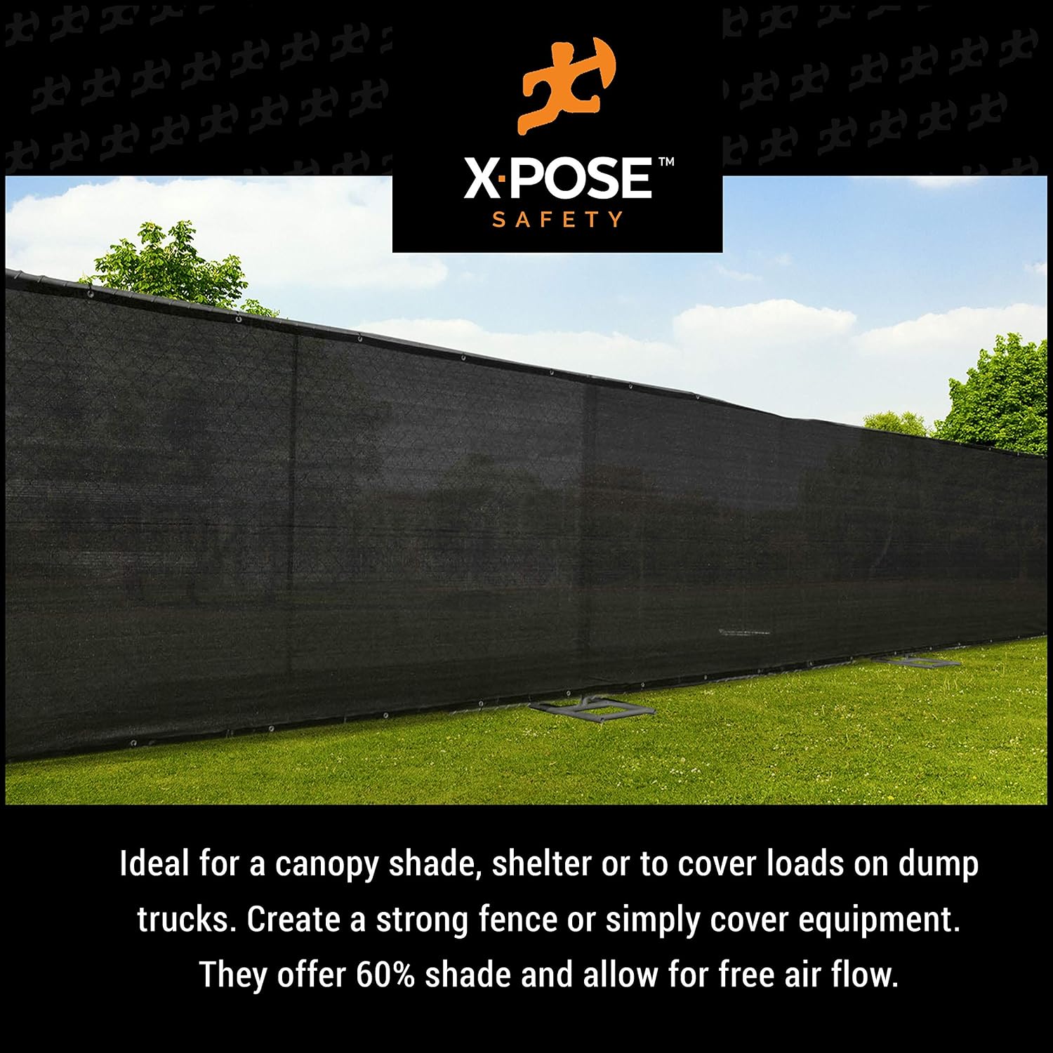 Lowest Price Xpose Safety Heavy Duty Mesh Tarp – 8’ x 16’ Multipurpose Black Protective Cover with Air Flow - Use for Tie Downs, Shade, Fences, Canopies, Dump Trucks – Waterproof, Weather and Tear Resistant