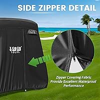 Vista 7 de 10L0L Funda para carrito de golf de 4 pasajeros se adapta a EZGO, Club Car, Yamaha, 400D, impermeable, resistente al viento, resistente al sol