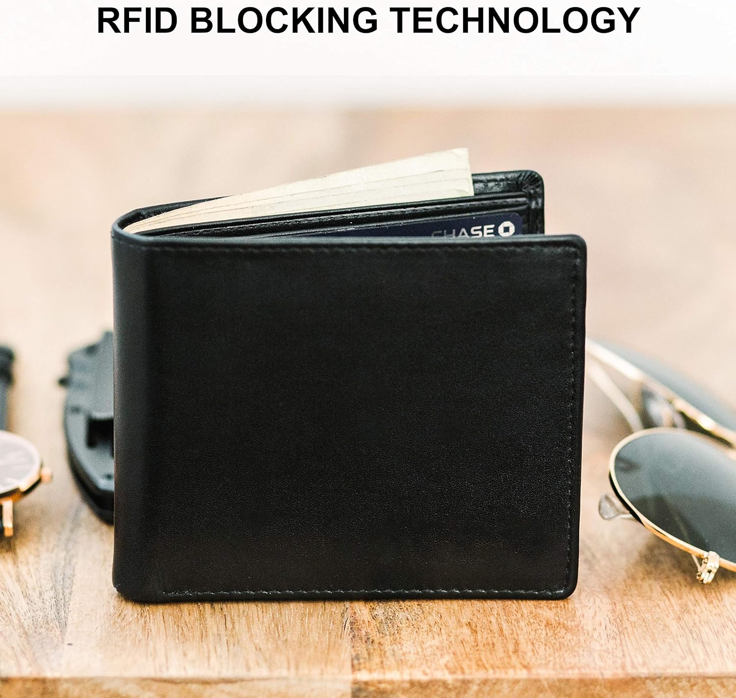 Top Grain Leather Wallet for Men | RFID Blocking | Extra Capacity Bifold Wallet with 2 ID Windows | Ultra Strong Stitching | Slim Billfold with 8 Card Slots | Gift for Him - Image 4