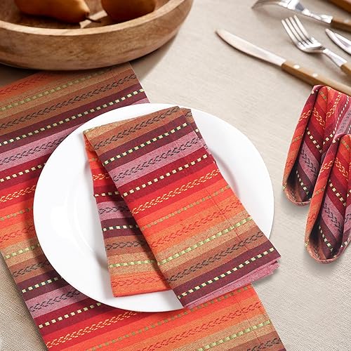 Miniatura 231 de Servilletas de lino y algodón de 18 x 18 pulgadas natural con vainica, servilletas de boda, servilletas de cóctel, servilletas de tela, servilletas