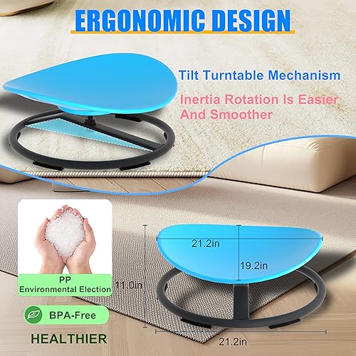 Miniatura 6 de Silla giratoria para niños autistas, silla giratoria sensorial para niños con autismo, TDAH, juguetes sensoriales para sentarse y girar para niños