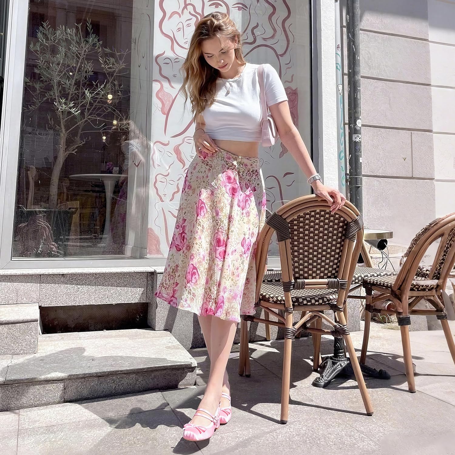 Mary Jane for Women Slingback Pumps Ballet Chunky Heel Closed Square Toe Pumps Satin Wedding Shoes Party Low Block Heel Bow Office Work Shoes