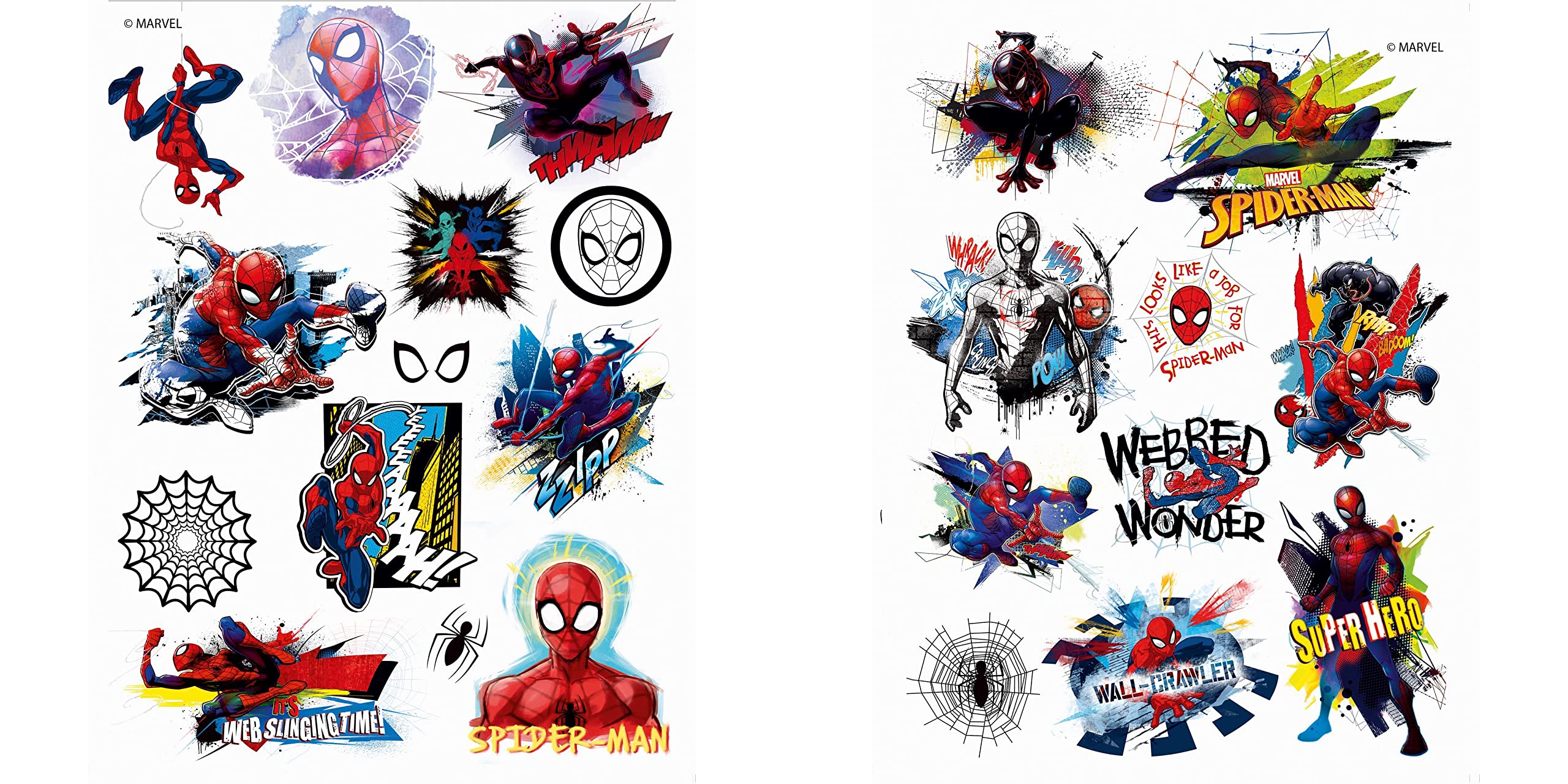 Itsy Bitsy Deco Transfer Sheet - Webbed Wonder | Spider-Man Stories, 7.5 x 9.5in, 1Sheet Each | Pack of 2