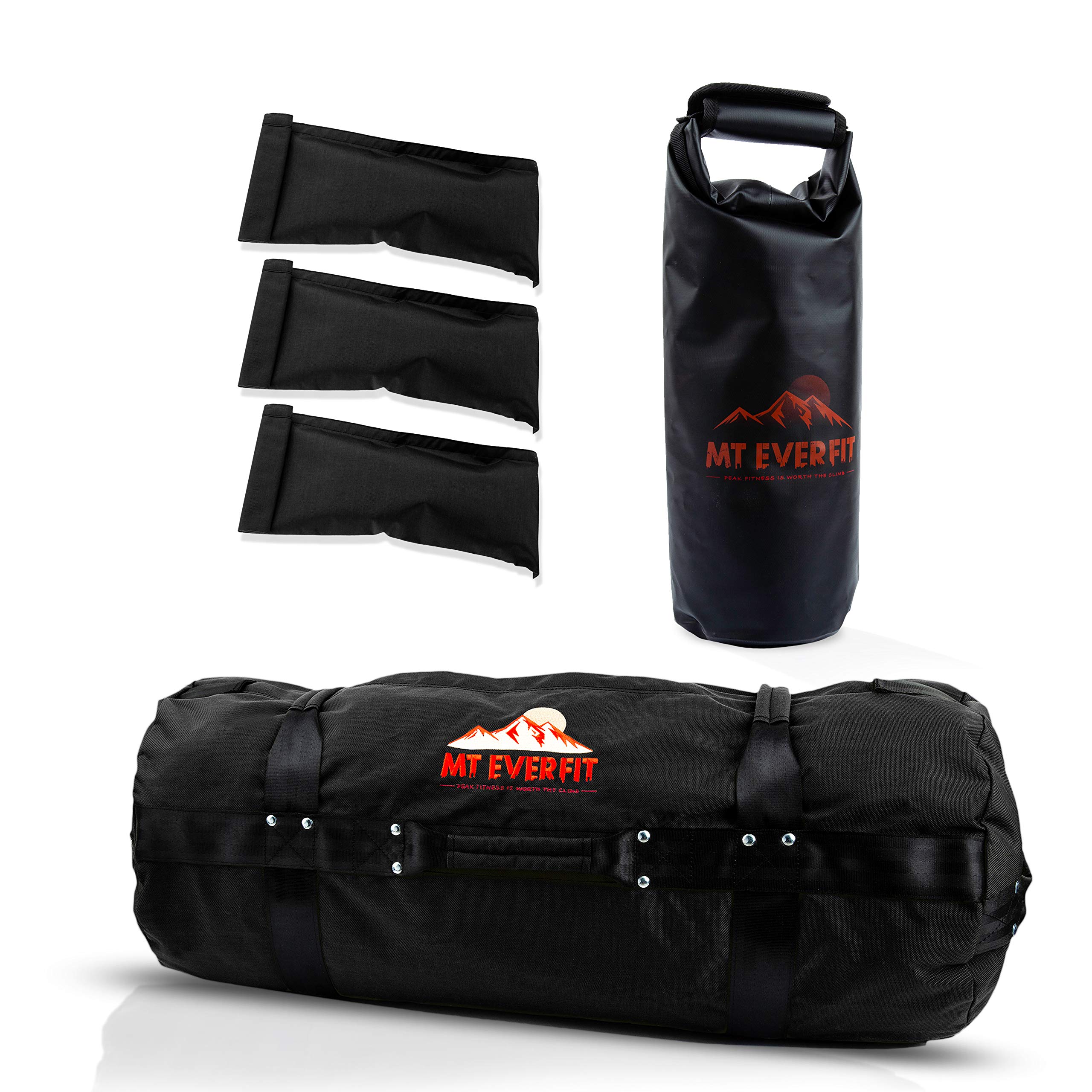 Sandbag Workout Bag & Sandbag Kettlebell Set - Heavy Duty Functional Triple Stitched Fitness Sandbags Made from 1050 Cordura with 8 Thick Foam Padded Handles & 3 Inner Bags