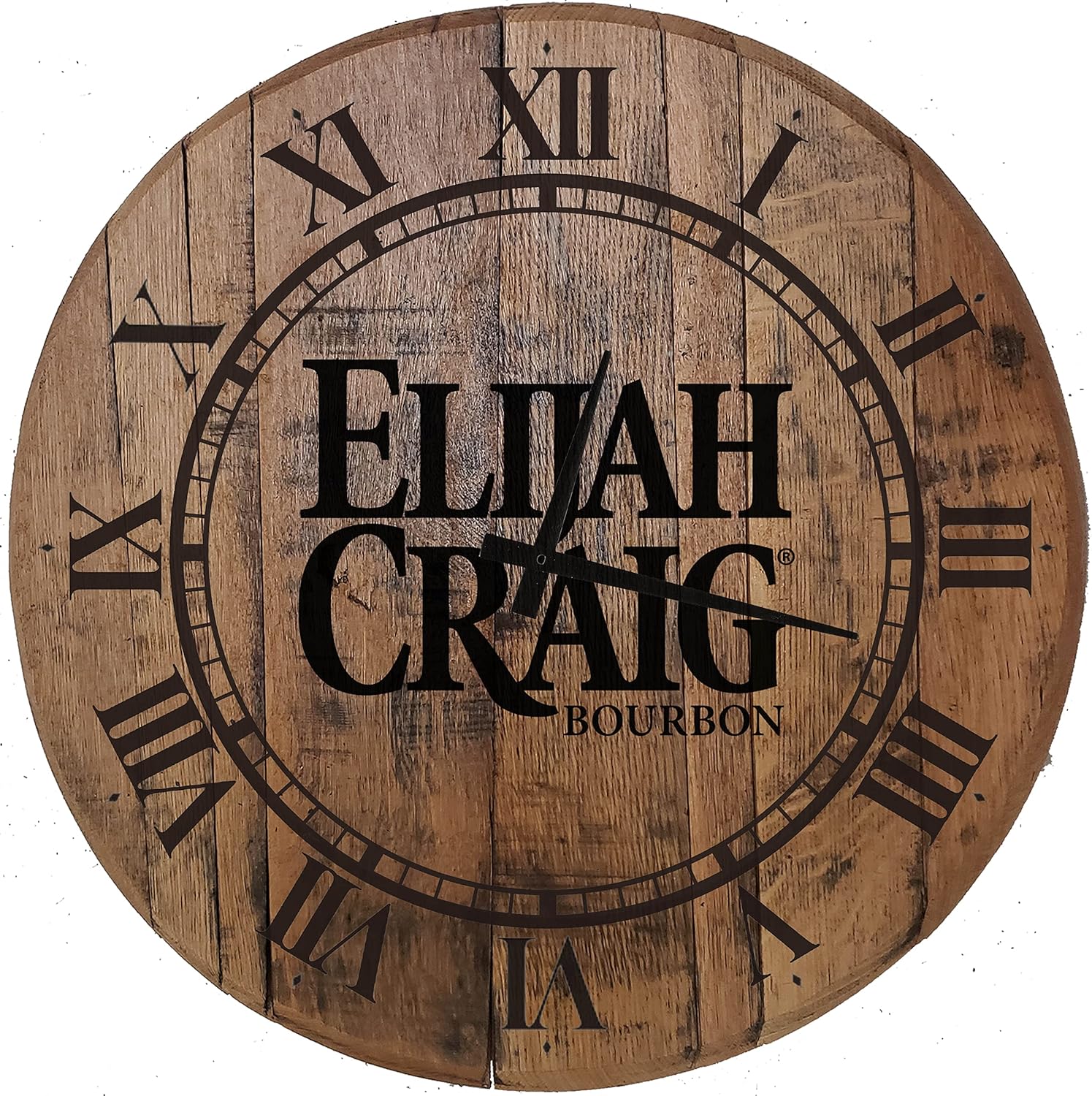 Bar Wall Clock Old Fashioned Eli Bourbon Whiskey Barrel