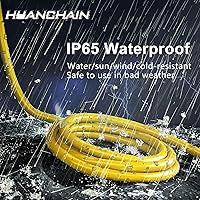 Vista 4 de HUANCHAIN Cable de extensión para exteriores de calibre 14/3 de 25 pies, resistente al agua, con cable eléctrico de 3 clavijas iluminado y flexible