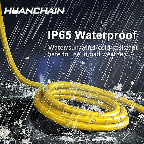 Miniatura 4 de HUANCHAIN Cable de extensión para exteriores de calibre 14/3 de 25 pies, resistente al agua, con cable eléctrico de 3 clavijas iluminado y flexible