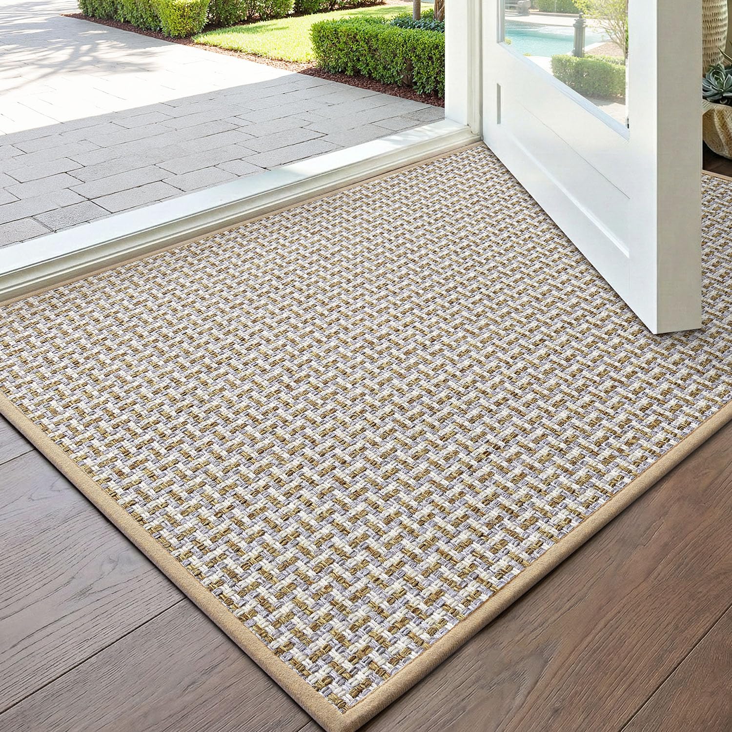 Paillasson intérieur absorbant DEXI tapis fin lavable envers caoutchouc