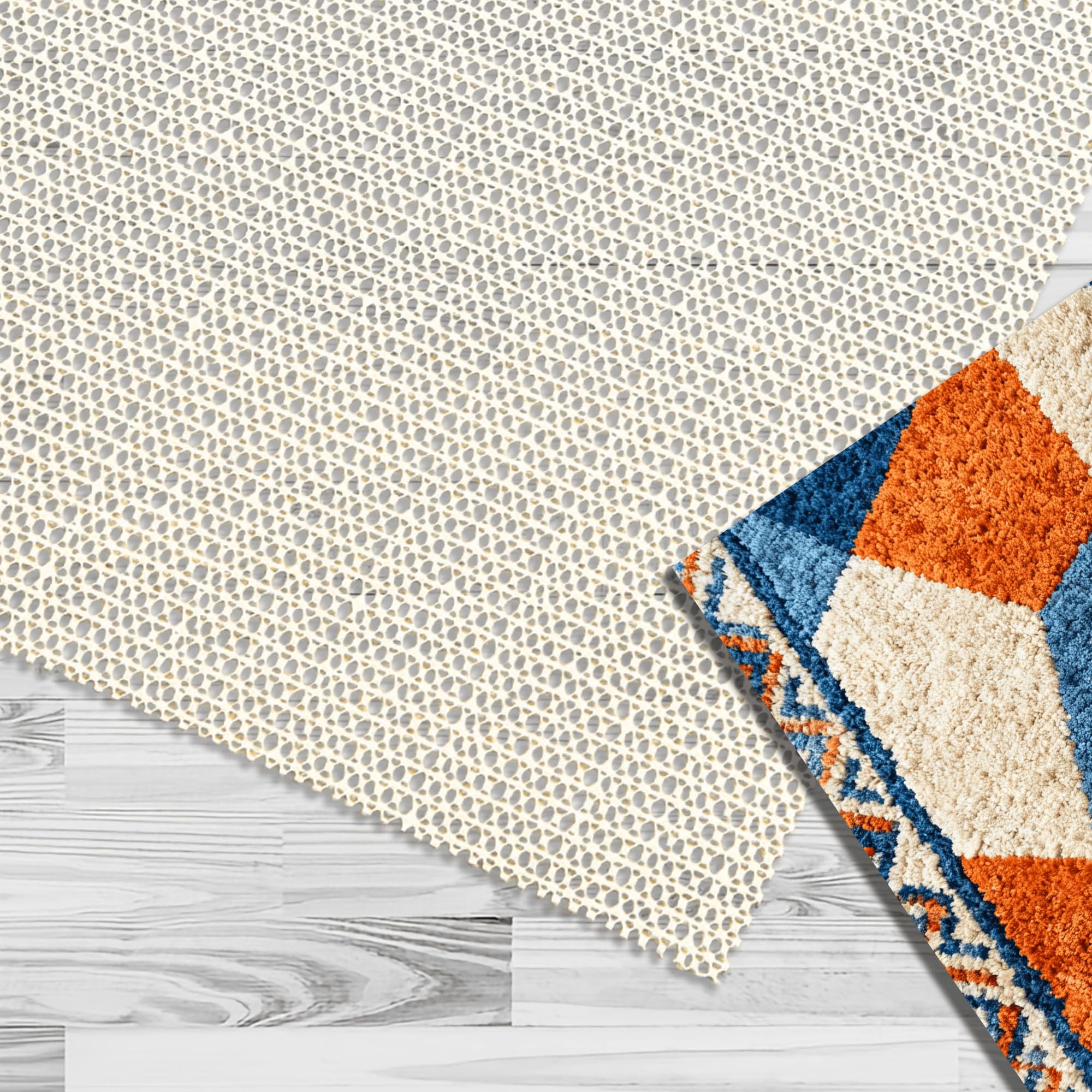 Mehrzweck Antirutschmatte 200 x 270 cm Ohne Weichmacher PVC Rug Pads Carpet Zuschneidbar für Schublade Auto Kofferraum, Zuhause, Büro, cremefarben