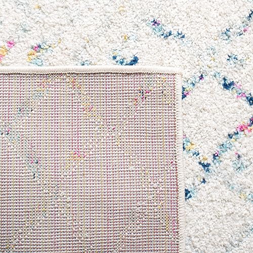 Miniatura 7 de SAFAVIEH Tulum Collection TUL270C - Tapete cuadrado de 5 pies color marfilazul, marroquí, bohemio, envejecido, no desprende pelusa, para sala de