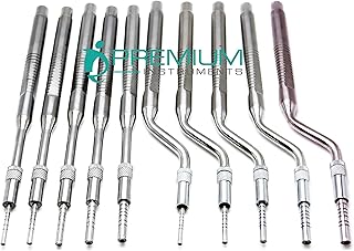 10 Pc Dental Osteotomes Straight & Curved Tip Bone Spreading Surgical Instrument