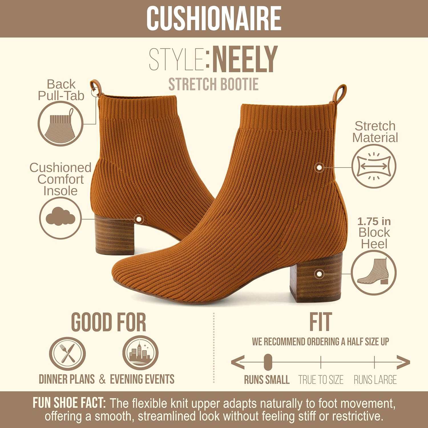 CUSHIONAIRE Women's Neely Stretch bootie +Memory Foam and Wide Widths Available - Image 4