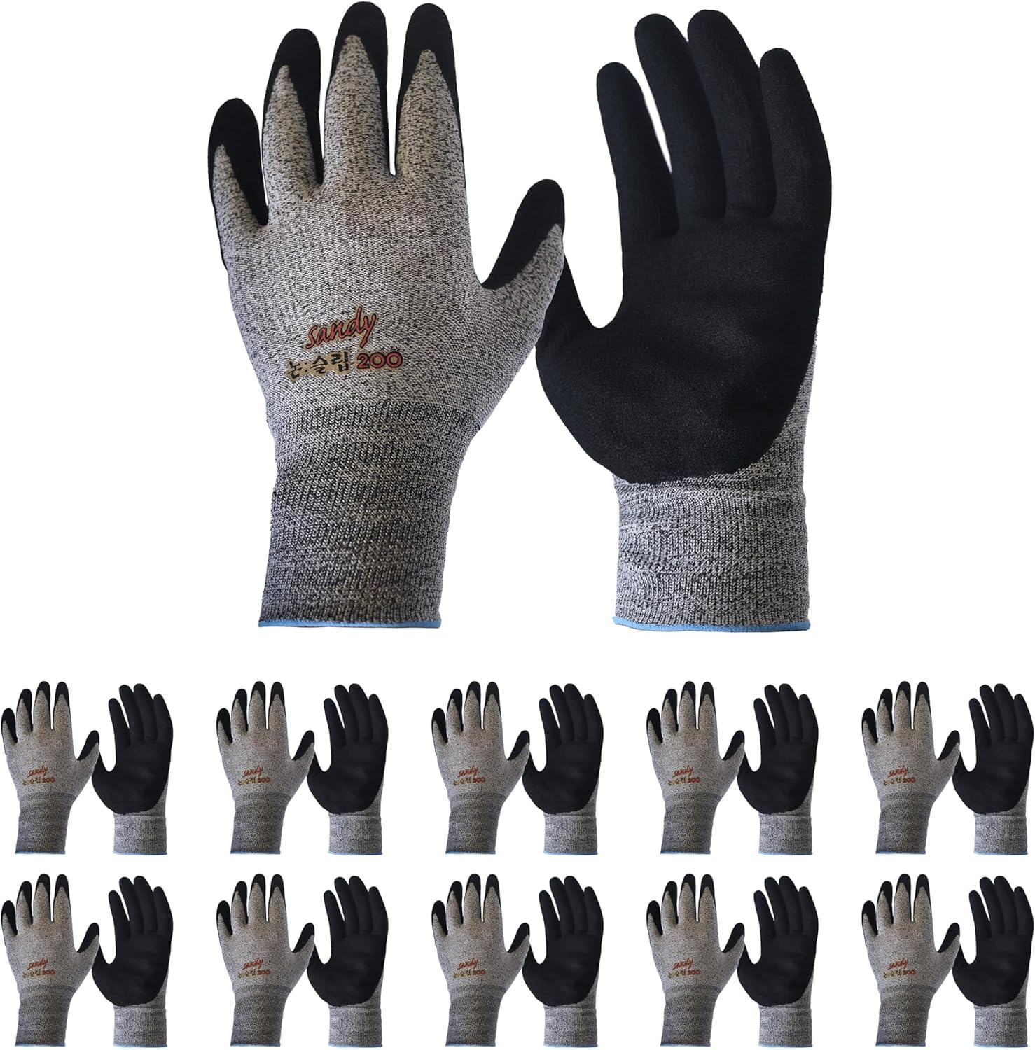 Customgrips Exclusive U50 Level 4 Cut Resistant Gloves EN388, All-Purpose Comfortable Stretch Fit, Superior Grip for Liquids & Oils, Elastic Wrist, Washable NBR Sandy Palm Coated [Small, 10 Pairs]