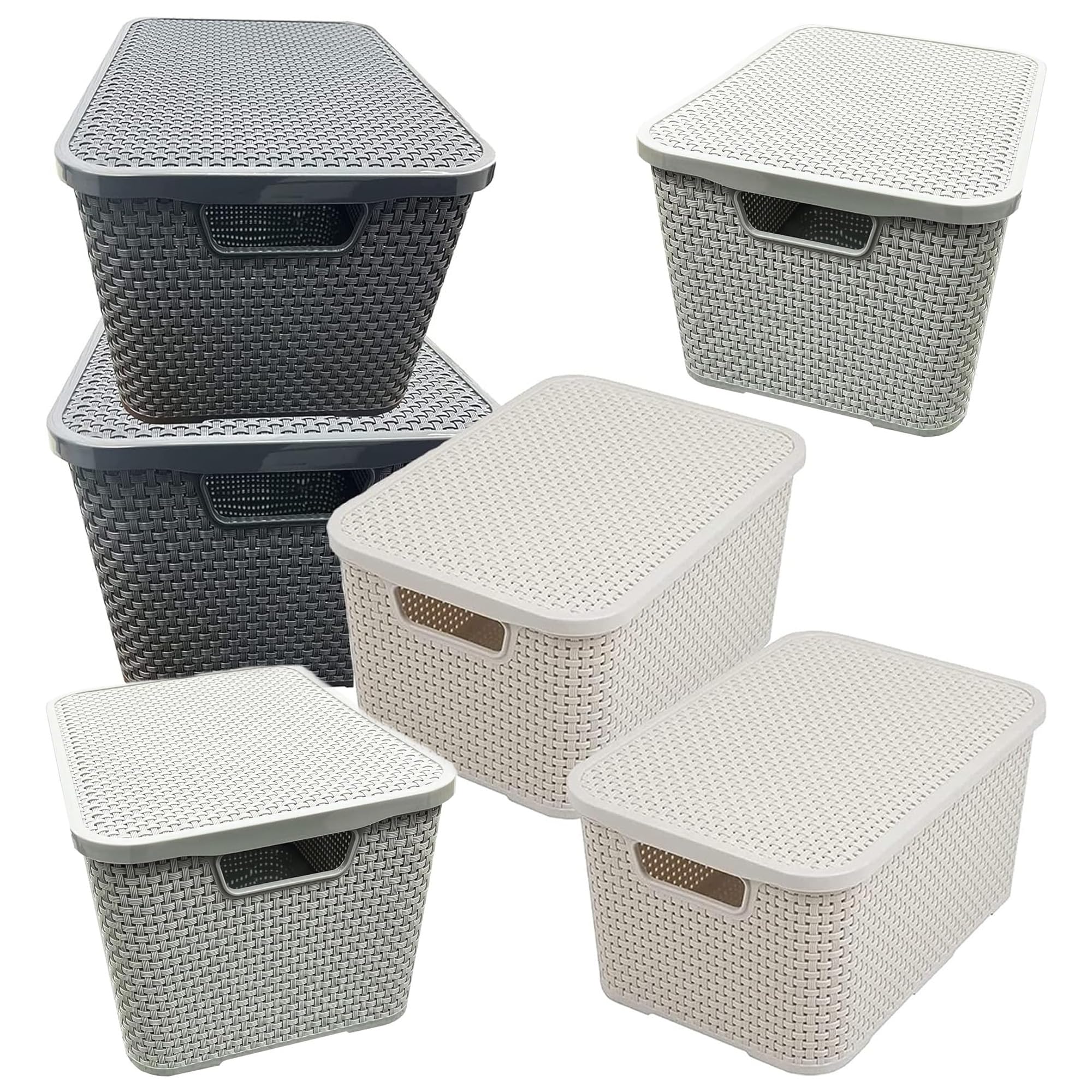 Pluto Packaging Home Office Storage Containers Rattan Wicker Effect