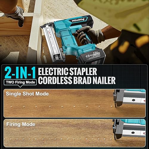 Miniatura 9 de Clavadora inalámbrica para batería Makita de iones de litio de 18 V, pistola eléctrica de clavos para madera de 18 GA, motor sin escobillas, 2