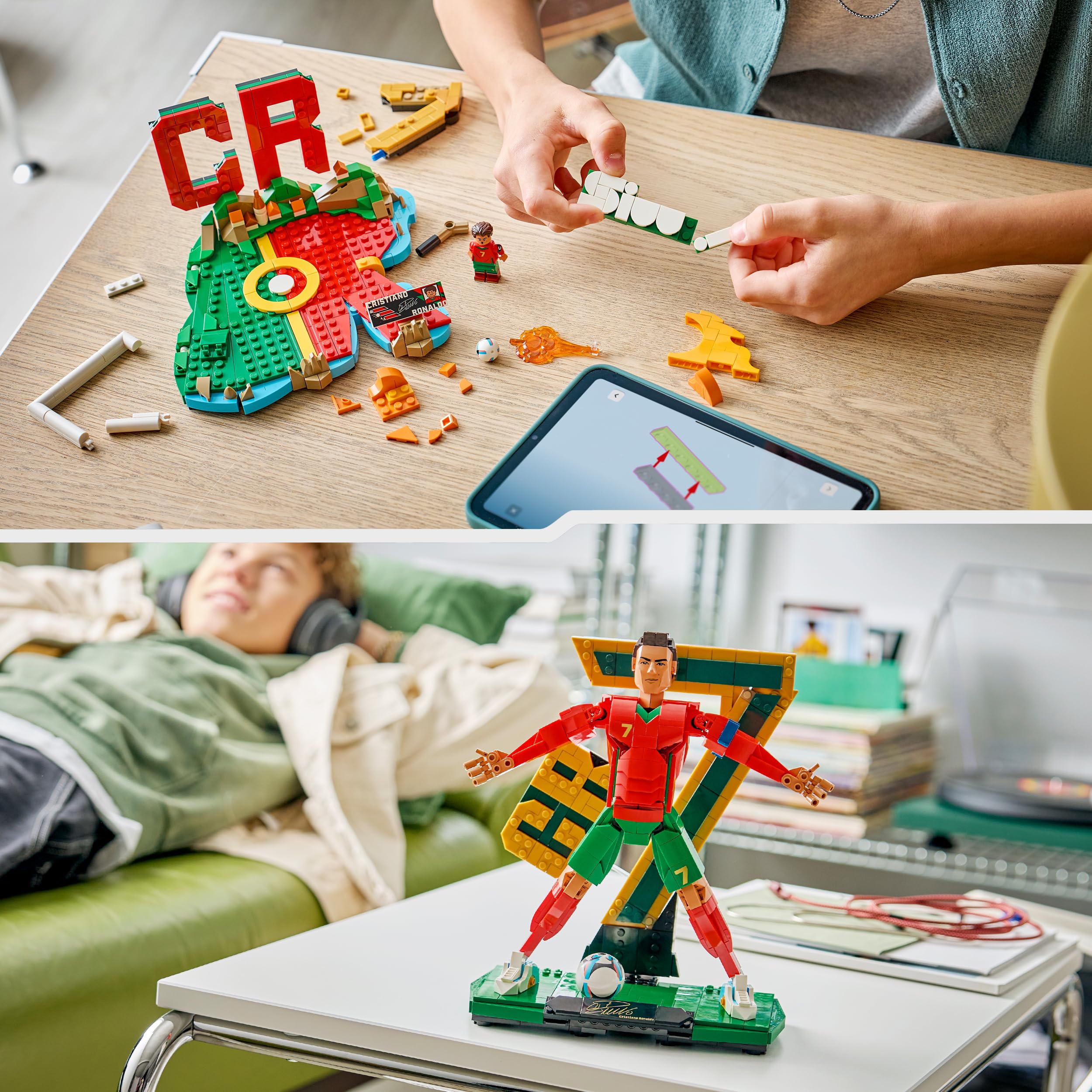 LEGO Editions Cristiano Ronaldo – Leggenda del Calcio Giocattolo - Kit Modellismo Action Figure 3D da Esposizione - Decorazione Cameretta -Regalo per Bambini e Bambine da 12 Anni e Fan Adulti - 43016