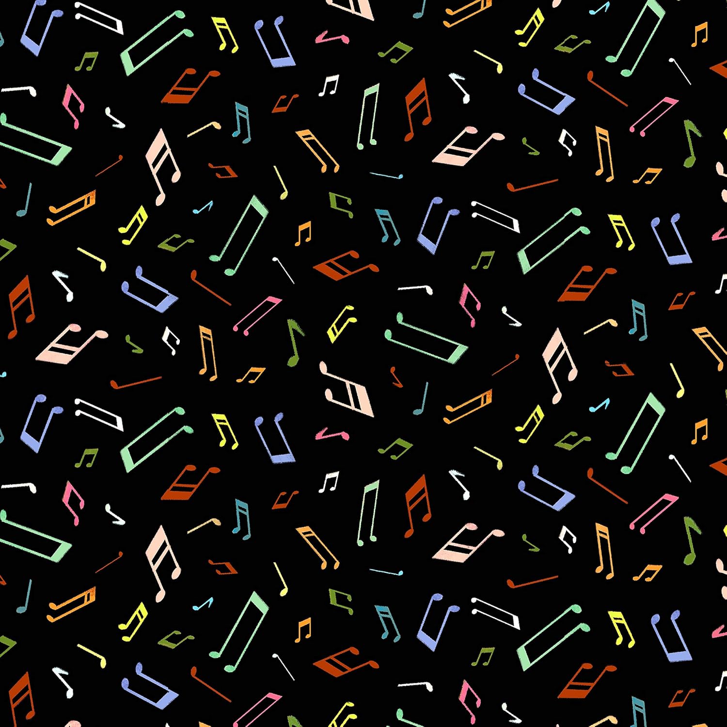 Michael Miller Woodland Musicians Musical Notes Black, Fabric by the Yard