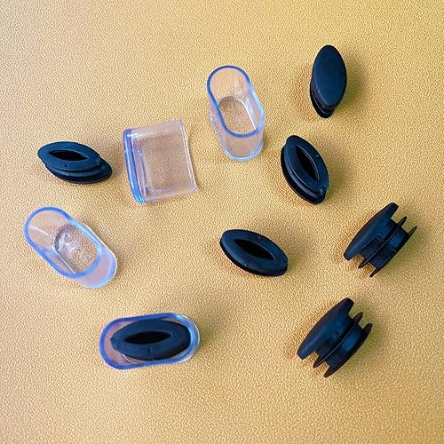 Miniatura 6 de Almohadillas ovaladas para muebles de 0.591 in x 1.181 in, tapas de silicona para patas de silla, tapas ovaladas para extremos de silla, tapón de
