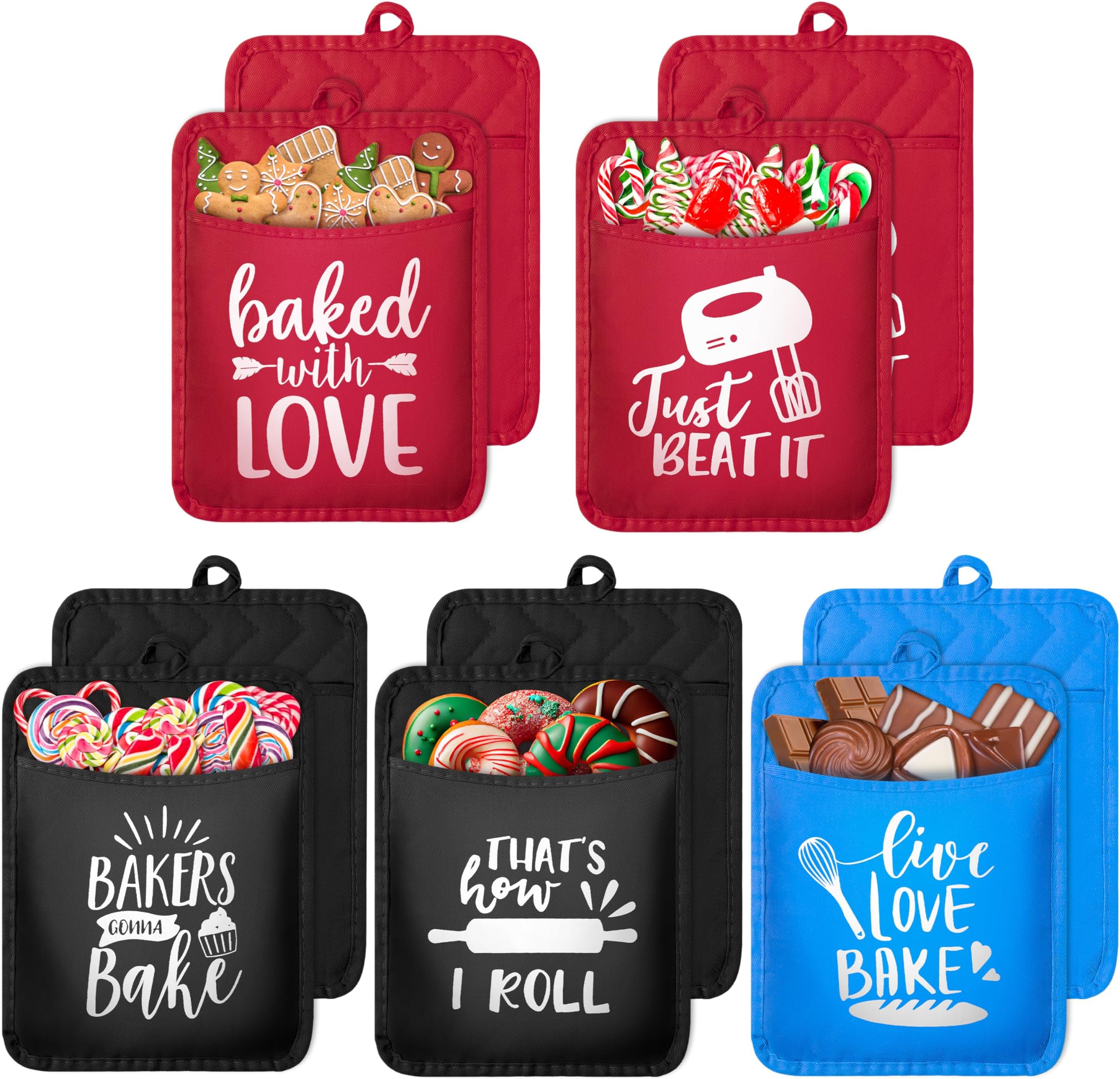 GROBRO7 Funny Cotton Heat Resistant Potholders Set with