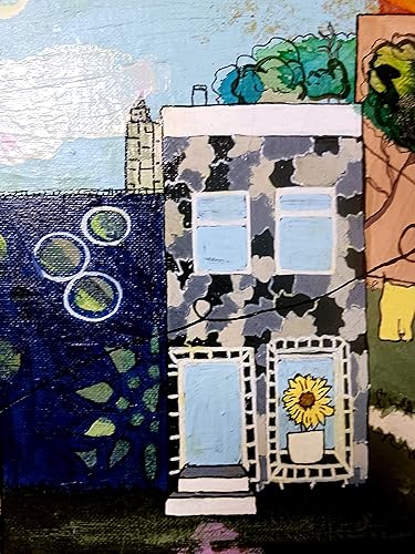 Miniatura 5 de Love Lives Here Original Mixed Media Painting on Flat Canvas