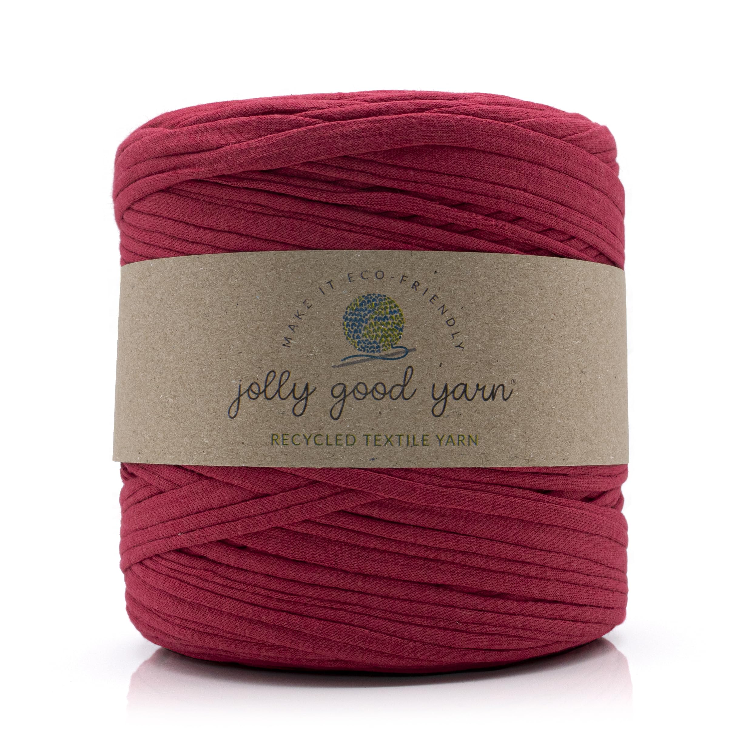 Jolly Good Yarn 800g Recycled Chunky Cotton T-Shirt Yarn for Crochet, Macrame, Loom Knitting - 100m (Red)