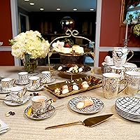 Vista 10 de Certified International Matrix Gold Plated 6" Luncheon/Canape Plates, Set of 6 Assorted Designs